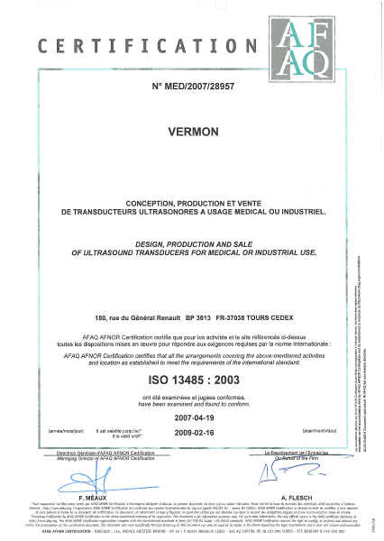 First ISO 13485 Certification
