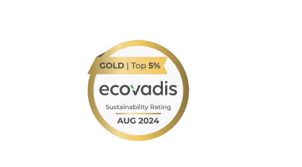 Ecovadis Gold Medal 2024 recognizing Vermon's CSR commitment en sustainability efforts.